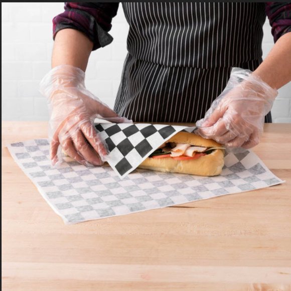 Black & white checkered deli paper wrappers - Picture 3 of 8